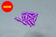 Load image into Gallery viewer, Transparent Purple W/Large Knot Hole Tapered Tail Fly Heads - 12Pak
