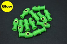 Load image into Gallery viewer, Green Apple Glow Green Tapered Tail Fly Heads W/Chartreuse Eyes - Large Knot Hole - 12Pak