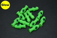 Load image into Gallery viewer, Green Apple Glow Green Tapered Tail Fly Heads W/Green Eyes & Large Knot Hole- 12Pak