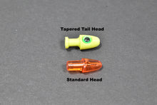 Load image into Gallery viewer, Transparent Purple W/Large Knot Hole Tapered Tail Fly Heads - 12Pak