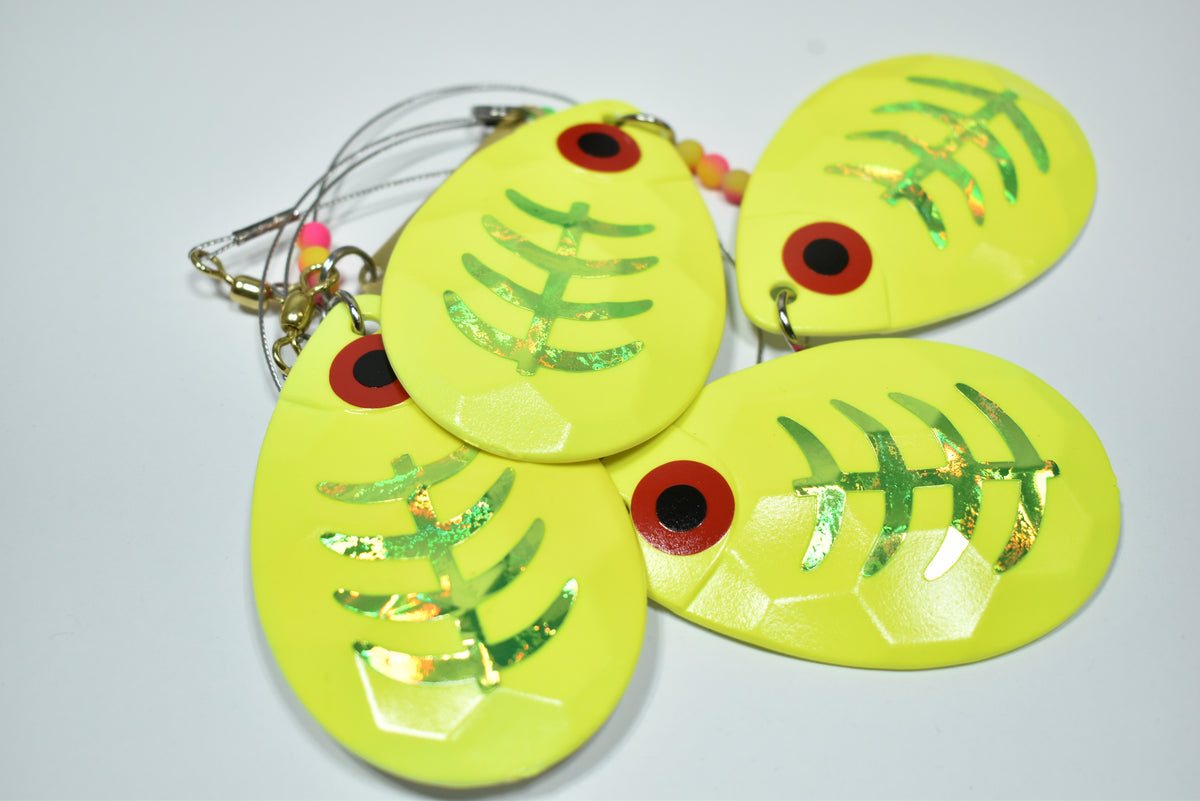 UV Glow Yellow Reflex 4 Blade Cowbells