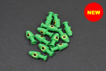 Load image into Gallery viewer, reprap green with yellow eyes salmon & trout trolling fly skirt head
