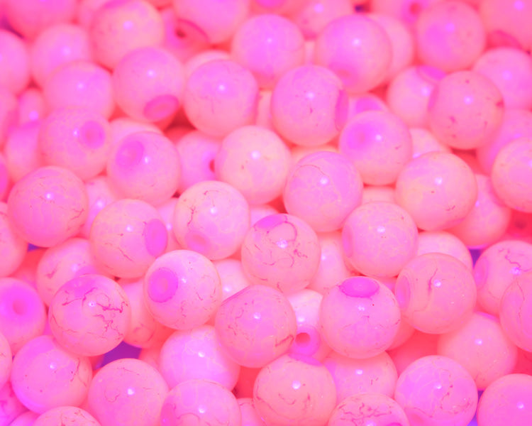 Strawberry Roe UV - Glass Steelhead & Trout Egg Beads –