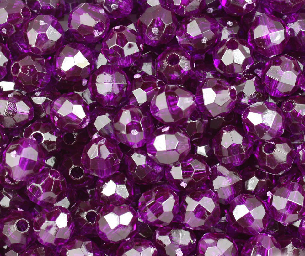 Dark Amethyst Transparent Faceted Beads