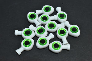 White - Green Eye - W/Large Knot Hole