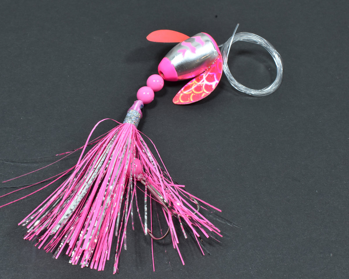 Silver UV Pink - Lake Trout Spin-N-Glo - Hyper Vis – SalmonElixir.com