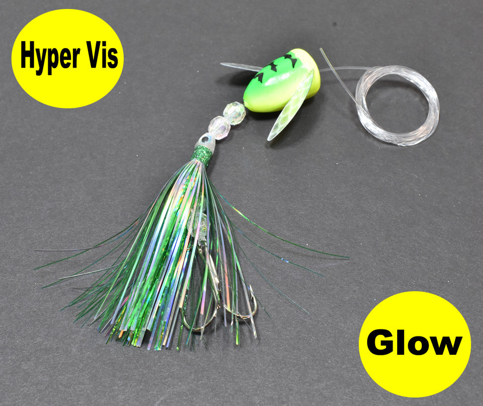 drave fishing lures UV Chrome Rocket - Lake Trout Spin-N-Glo