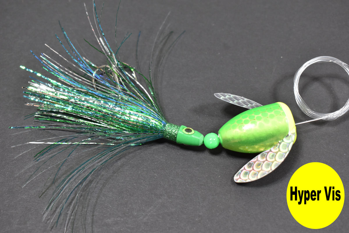 UV Metallic Lime - Lake Trout Spin-N-Glo - Hyper Vis – SalmonElixir.com