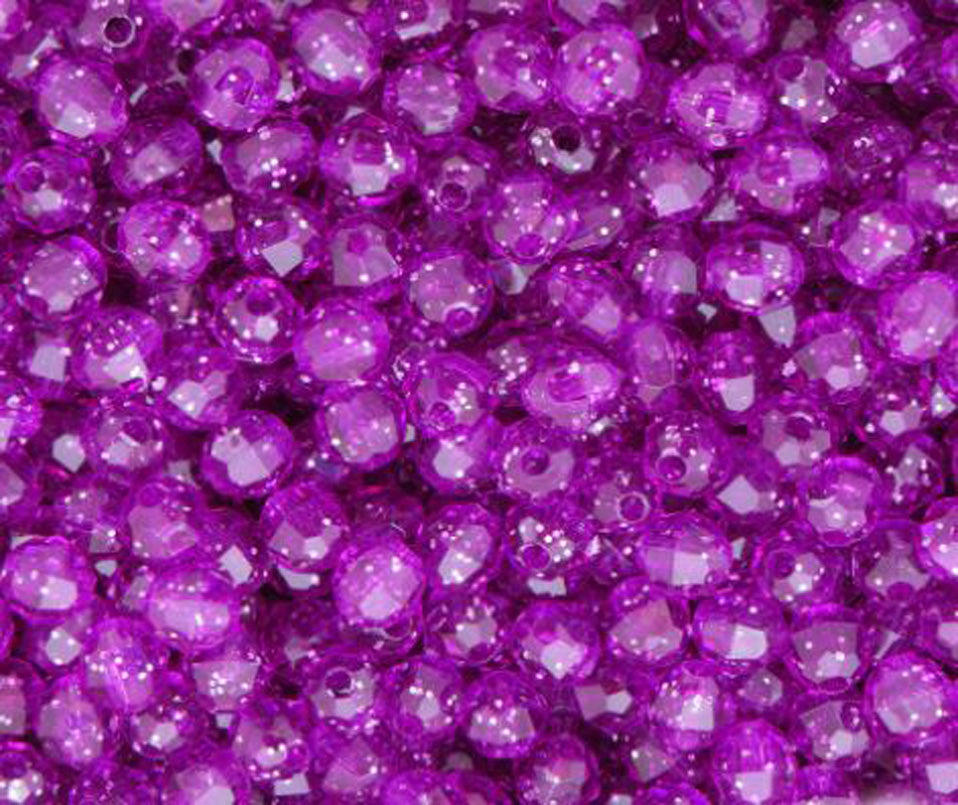 Lilac Transparent Sparkle Faceted Beads