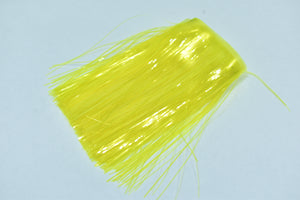 transparent uv yellow flat salmon trout trolling fly 4" banded bandaboo skirt material