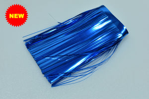 electric blue flat salmon trolling fly 4" banded bandaboo mylar  skirt material