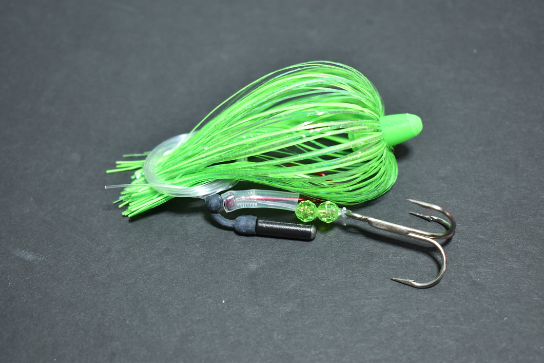 uv chartreuse naudia salmon trout trolling fly great lakes