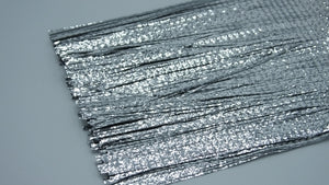 silver HI flash 4" banded tinsel mylar fringe fly tying Skirt material