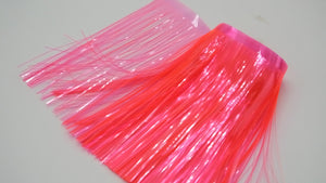 4" banded transparent fluorescent pink mylar salmon trout fly skirt material