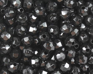 Black Faceted Beads