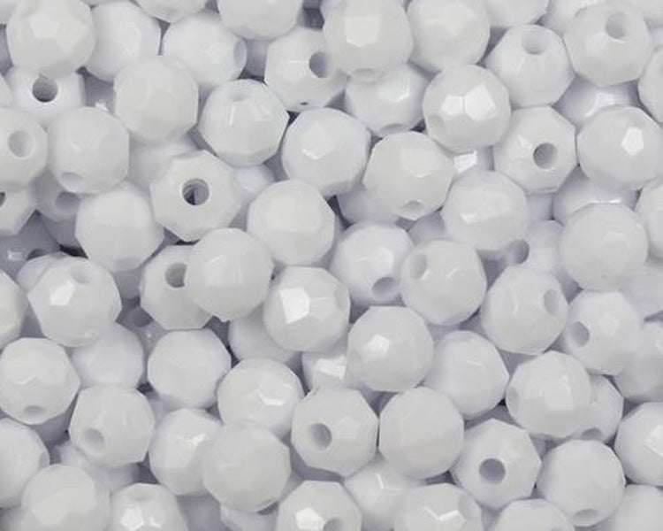 White Faceted Beads - Salmon & Trout Trolling Fly Beads –
