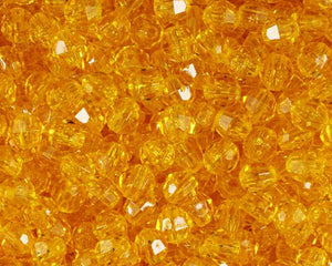 Sun Gold Faceted Transparent Beads