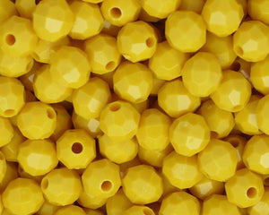 Bright Yellow Faceted Beads