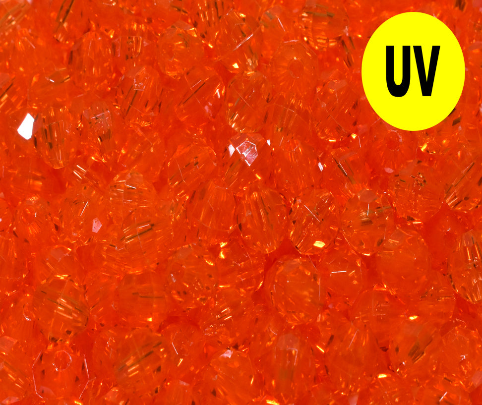 orange round faceted UV reactive bead salmon trout beads