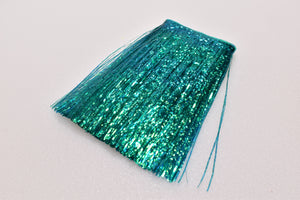 Owee Blue Cracked ice ci salmon trolling fly mylar 4" Banded Bandaboo fringe skirt material