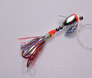 double trouble fluorescent orange lake trout spin-n-glo trolling lure