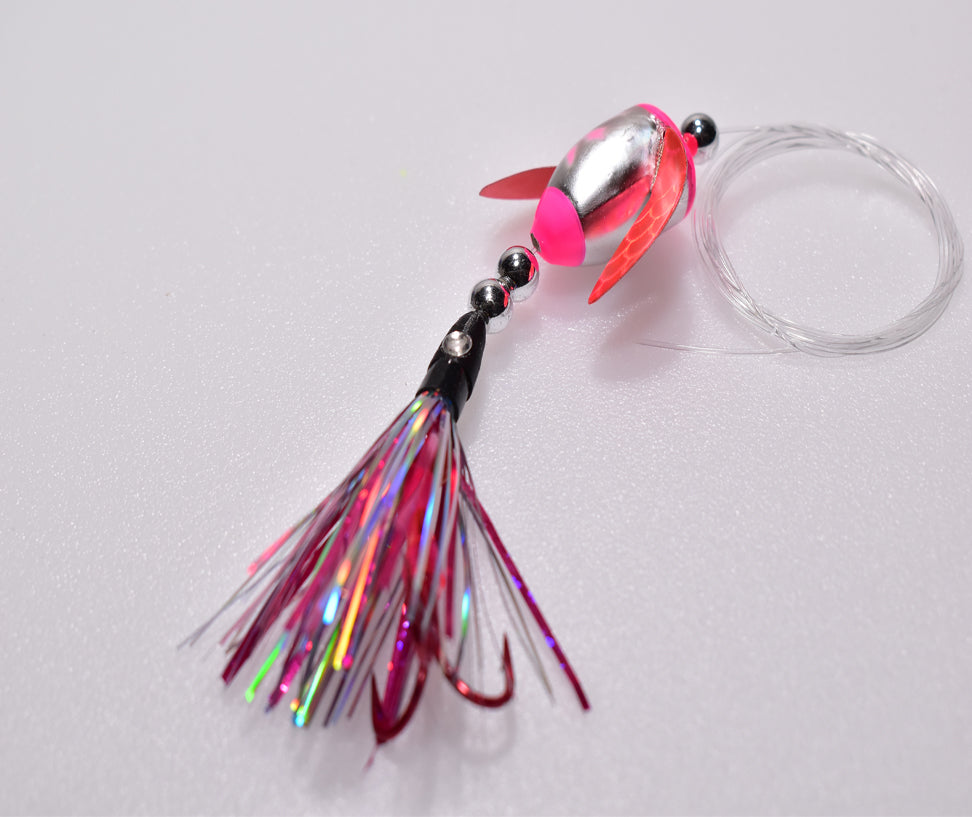 double trouble uv pink lake trout spin-n-glo trolling lure