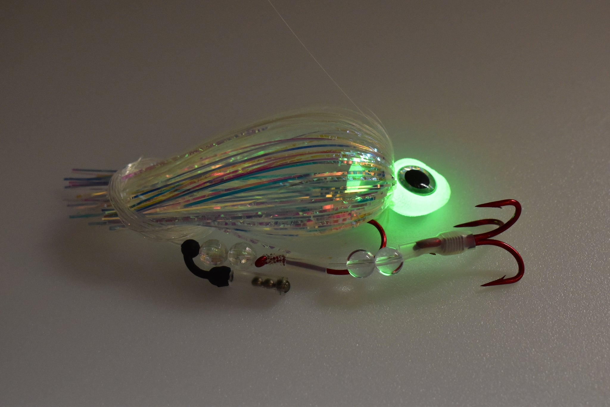 High Percentage Mirage UV Jelly Fish Glow - Big Eye Salmon Trolling Fly –