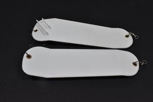 8.5" Double Finned Flasher Blank - White