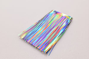 holographic silver rainbow flat salmon trolling fly mylar  skirt material