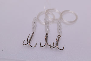 Single Treble Rig Leader - Clear Extreme UV - 3 Pack