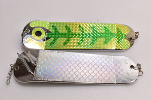 Chartreuse Skeleton - 8" Double Finned Flasher