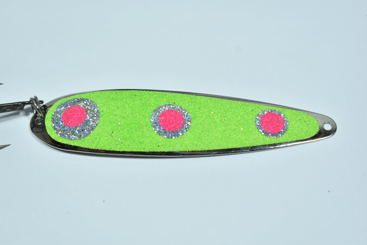UV Green Stud - Hyper Vis Hyperspoonz Trolling Spoon – SalmonElixir.com