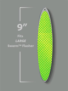 wigglefin swarm flasher system 9" large blade chartreuse