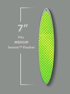 wigglefin swarm flasher system medium 7" blade charteuse
