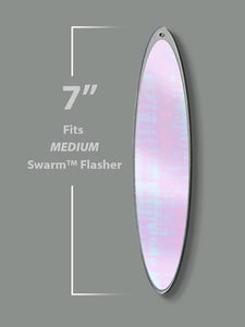 wigglefin swarm flasher system 7" medium blade glow pearl