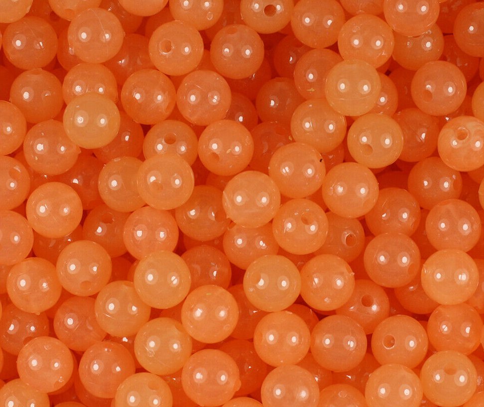 Orange Glow - Glows Beads for Salmon & Trout Trolling Flies –