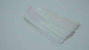 pearl embossed salmon & trout trolling fly 4" banded bandaboo skirt material