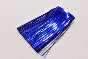 royal blue flat salmon trolling fly 4" banded bandaboo mylar skirt material