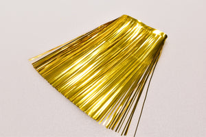 yellow gold flat salmon trolling fly 4" banded bandaboo mylar skirt material